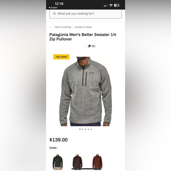 Patagonia Heather Gray Fleece Pullover - Picture 3 of 3